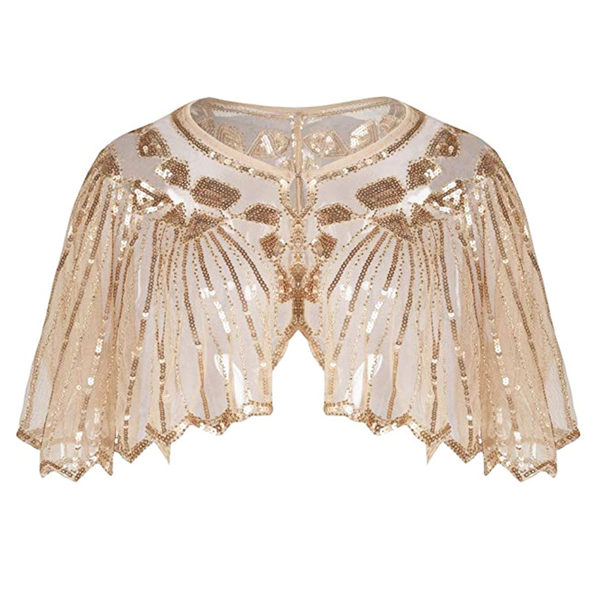 Chal Flapper de los años 20 para mujer, chales y envolturas con cuentas de lentejuelas para vestidos de noche/fiesta/boda/formal/noche