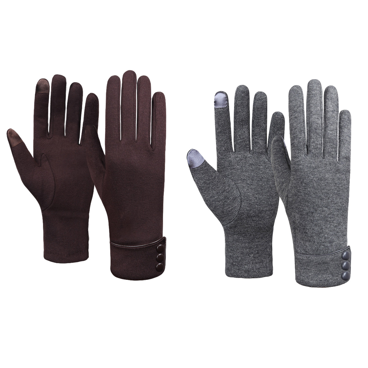 Guantes a prueba de viento de forro polar para teléfono con pantalla táctil para mujer, forro polar cálido para invierno