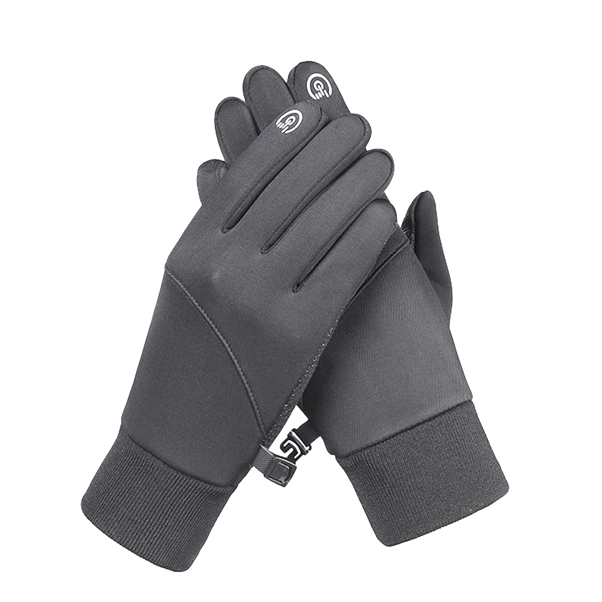 par de guantes grises para exteriores, modelos deportivos para hombre, pantalla táctil acolchada, cálidos, impermeables, ciclismo
