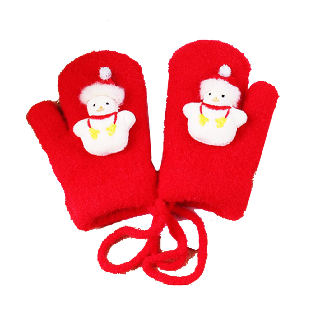 thumbnail image 1 of Guantes rojos de Navidad para niños, guantes de punto cálidos y gruesos de lana para otoño e invierno, para niños y niñas, 1 of 6